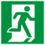 Знак E01-02 Выход здесь (Правосторонний)  (Пластик 200х200х2 мм)